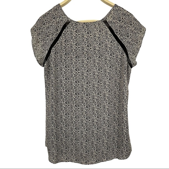 MAISON SCOTCH / SCOTCH & SODA mesh trim leopard print top - Picture 2 of 7